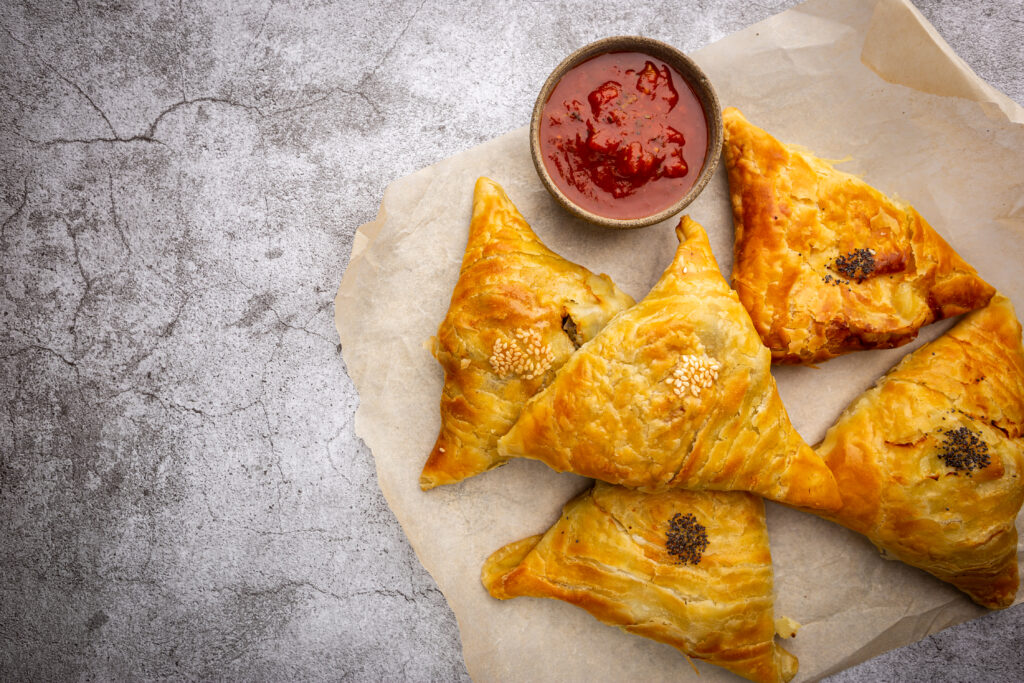 samsa or samosas with meat samsa or samosas with meat